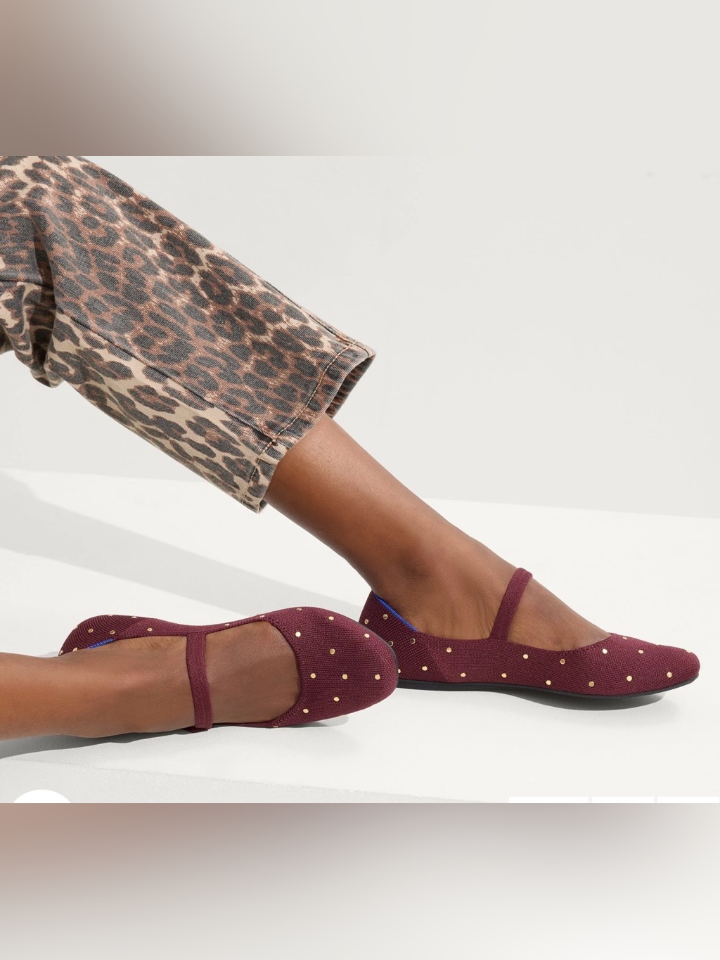 Rothy's The Square Mary Jane Washable Flats In Studded Syrah Color Size 6.5